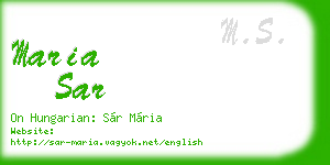 maria sar business card