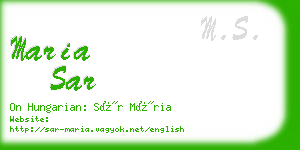 maria sar business card